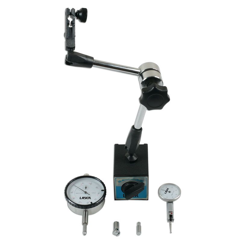 Laser Tools LAS-7687 tárcsafék "ütés" mérő készlet, mágneses + Dial Test Indicator termék fő termékképe
